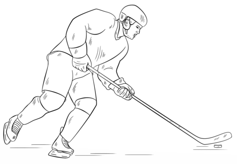 Hockey Player Coloring Page